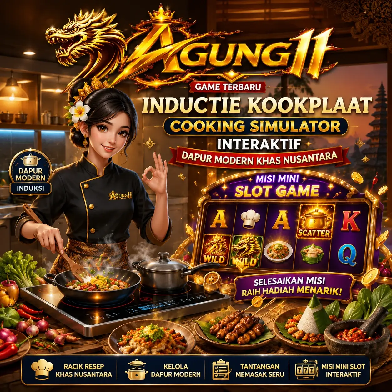 Banner web game Inductiekookplaat Agung11 bertema cooking simulator interaktif